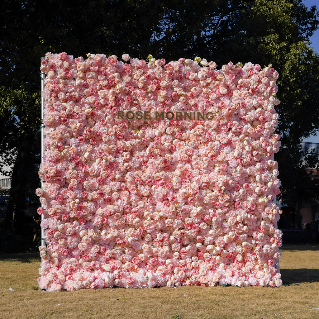Sue：5D Garden Series New Fabric Artificial rolling up curtain flower wall