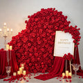 Trending Artificial Red Rose Design Side Lying Heart-Shaped Flower Wall for Valentine's Day Engagement Party Decoration Backdrop Free Shipping