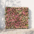 Valevia:5D Multi Tone Hot Pink & Ivory White Silk Rose Flower Wall Roll-Up Fabric Backdrop for Romantic Weddings & Proposals
