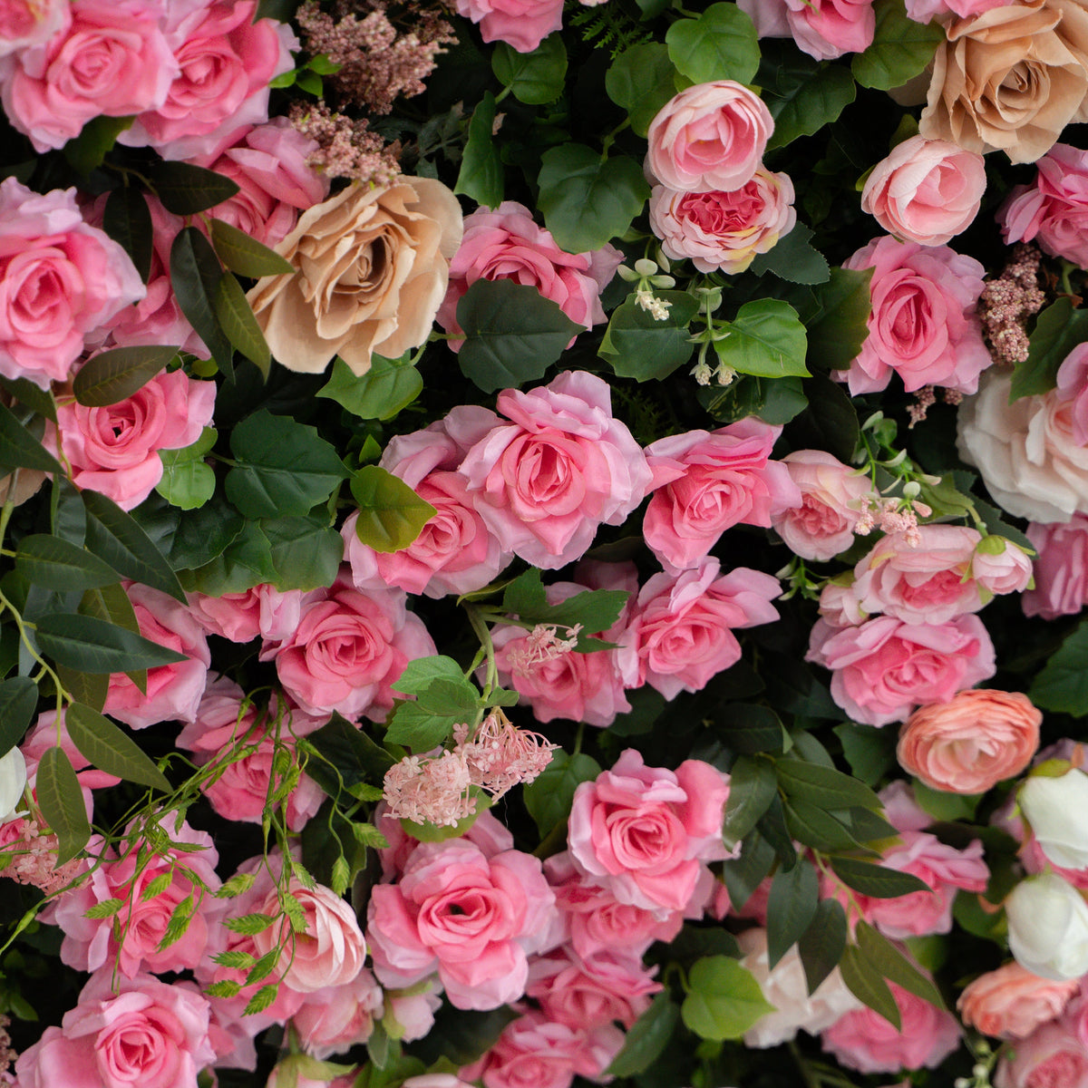 Valevia:5D Multi Tone Hot Pink & Ivory White Silk Rose Flower Wall Roll-Up Fabric Backdrop for Romantic Weddings & Proposals