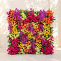 Valnella:5D Rainbow Tropical Mixed Bright Tone Silk Rose Flower Wall Roll-Up Fabric Backdrop for Romantic Weddings & Proposals