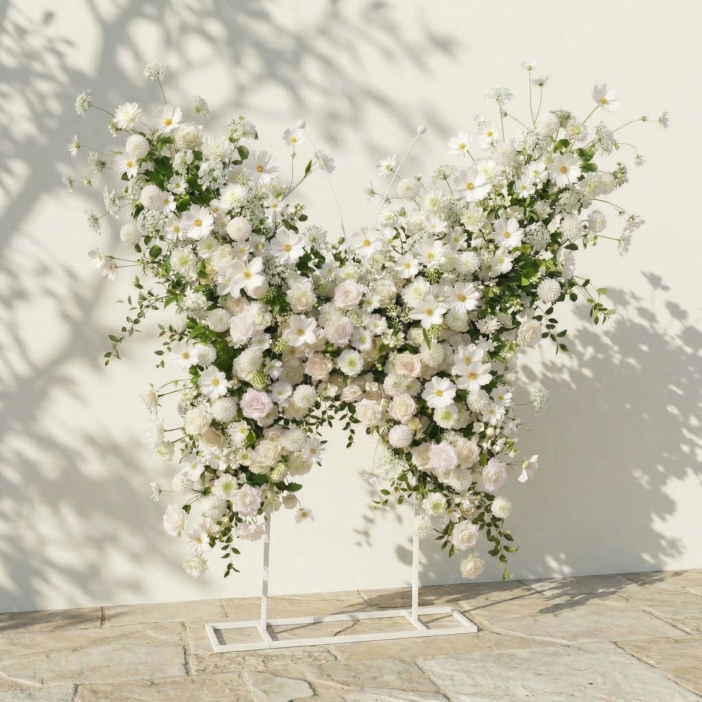 Velmora: Exquisite Ivory Butterfly-Shaped Flower Wall for Birthday & Anniversary Decor