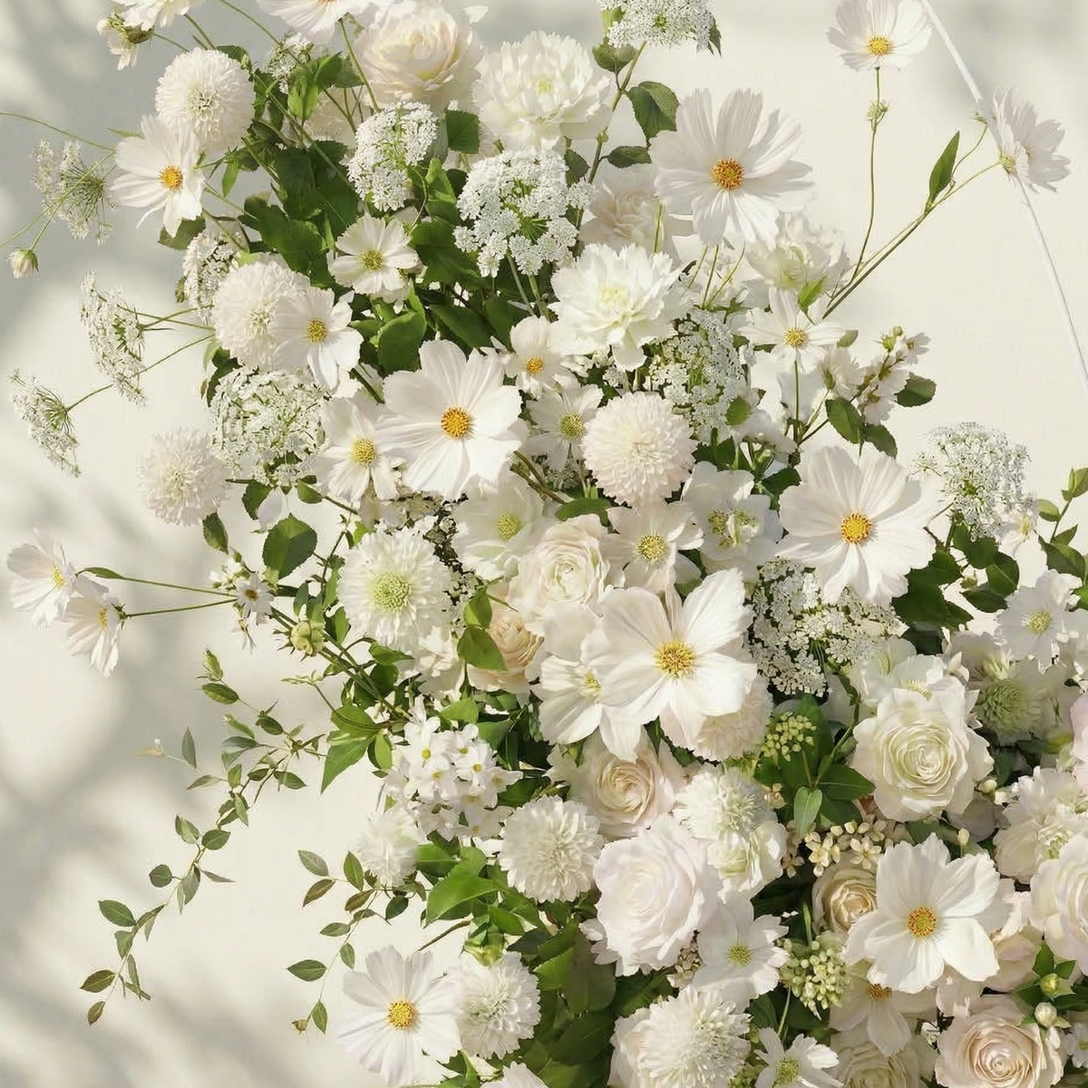 Velmora: Exquisite Ivory Butterfly-Shaped Flower Wall for Birthday & Anniversary Decor