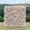 Vexira: 3D Dusty Pink Silk Rose Flower Wall Roll-Up Fabric Backdrop for Romantic Weddings & Proposals