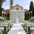 White 5D Artificial Flower Rose Babysbreath Backdrop Wall 8*8ft Artificial Flower Wall Wedding Decoration for Event Home Decor Free Shipping