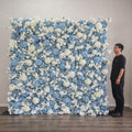 Wholesale Blue White 8*8ft Flower Wall Wedding Supplies Decoration Silk Rose Backdrop Artificial Decorative Backdrop Flower Wall Free Shipping