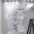 Wholesale White Transparent Giant Lace Butterfly and Flower Artificial Double Layer Giant Lace Floral Craft for Wedding Party - Free Shipping