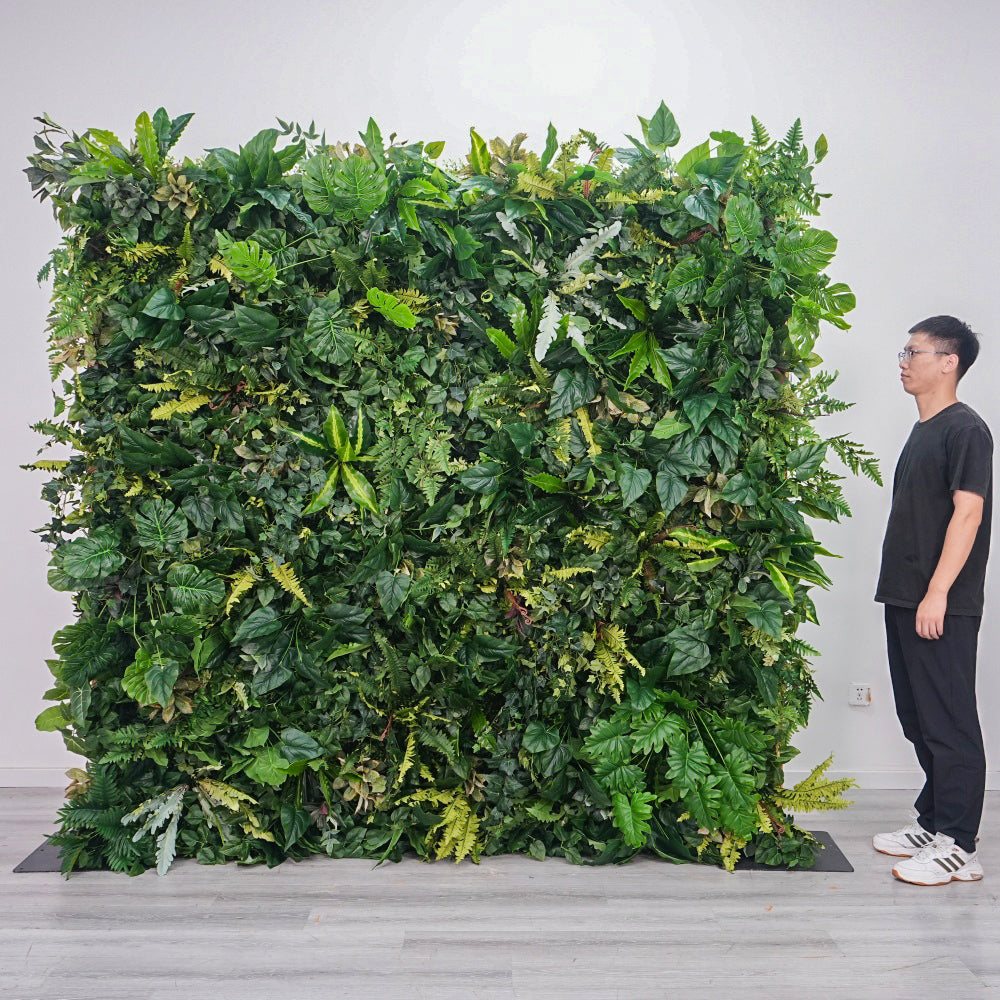 Wilderness-Themed Faux Botanical Wall Mountain Meadow Backdrop Artificial Monstera Deliciosa Wall for Store Greenery Arrangement Free Shipping