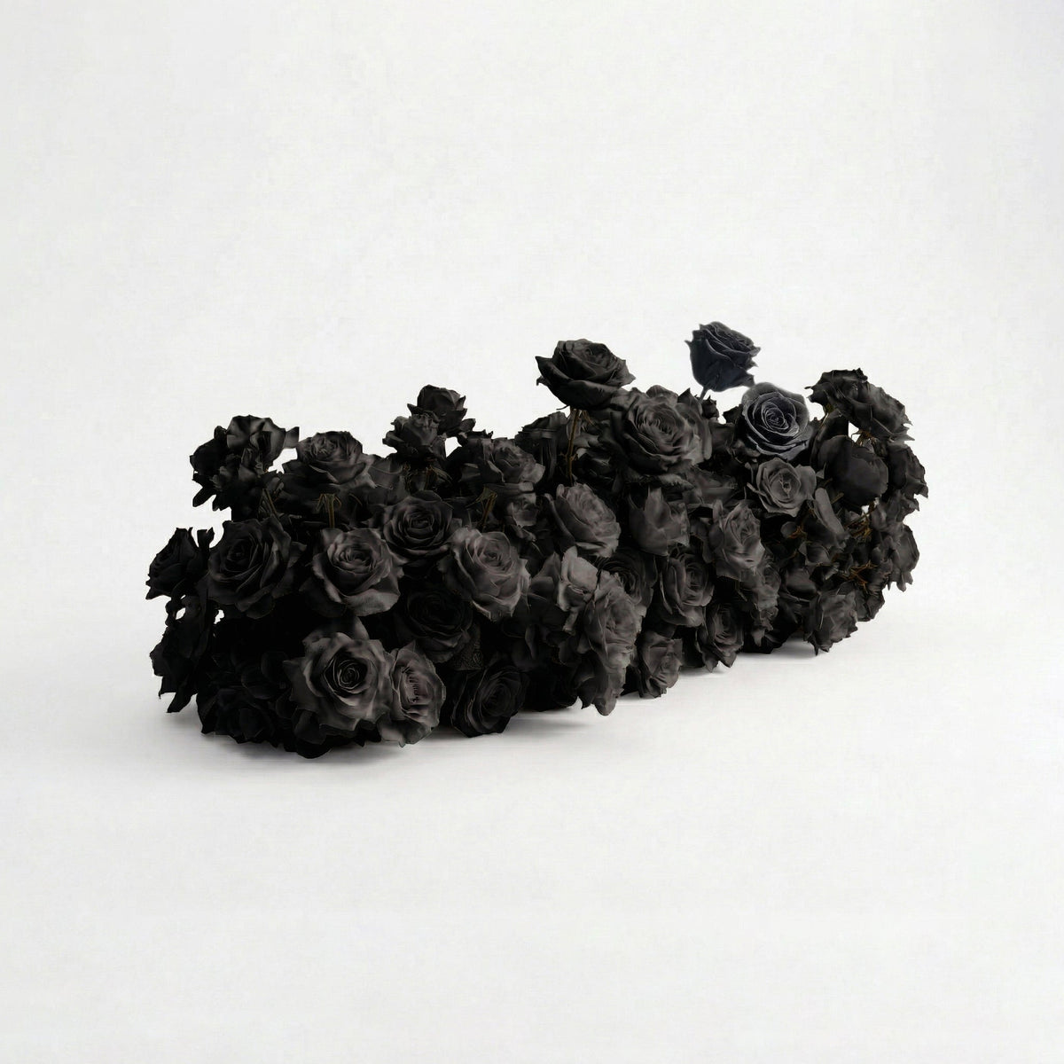 Xelune: 3D Mysterious All-Black Heart-Shaped Artificial Floral Backdrop for Luxury Photo Booth & Events