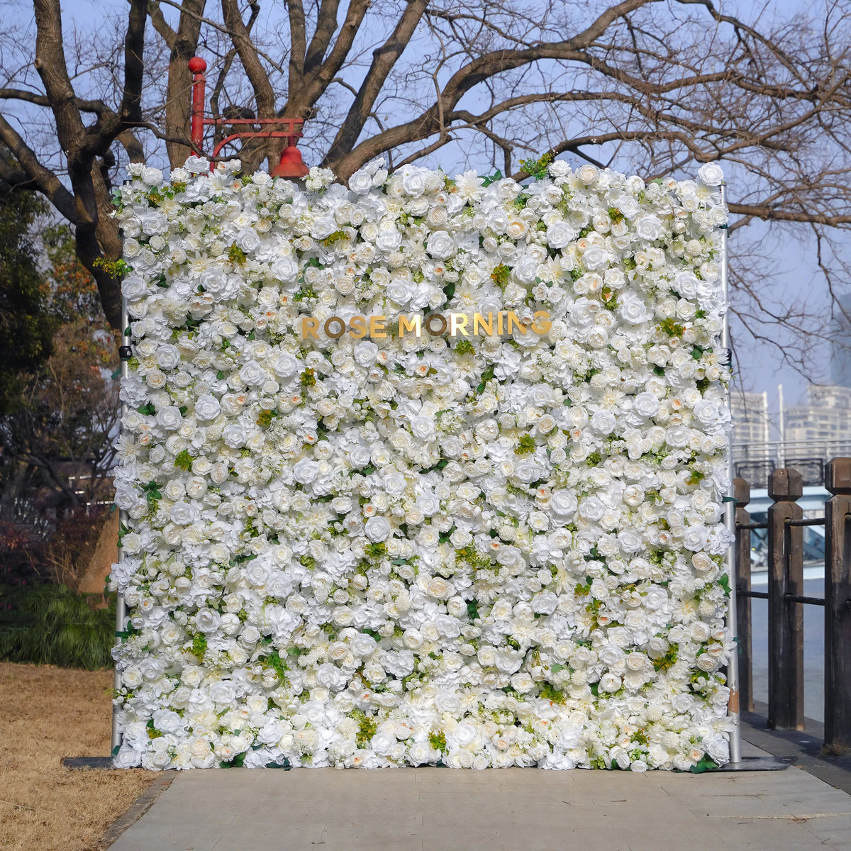 YaYa：5D Rose Morning Zipper flower wall Fabric Backdrop Artificial rolling up curtain flower wall
