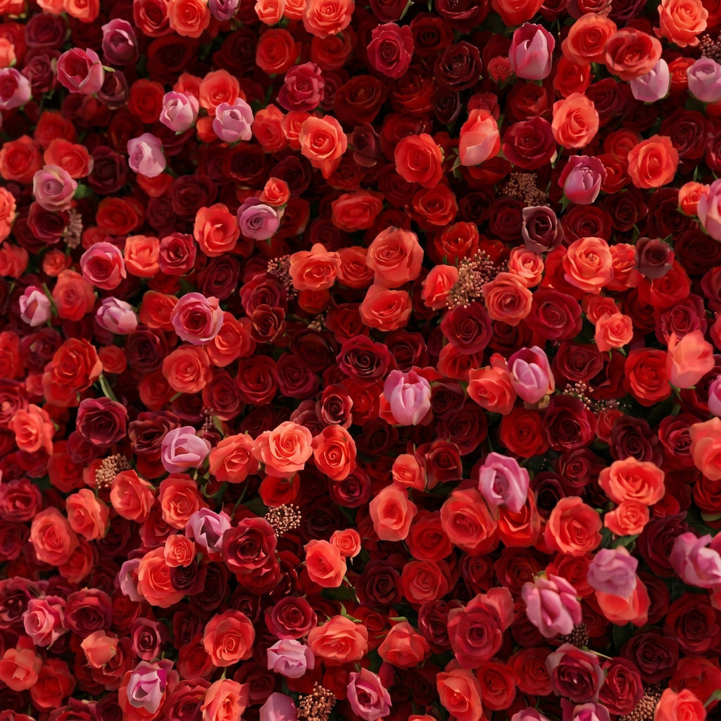 Yarsira: 3D Ruby Red & Deep Crimson Silk Floral Wall Backdrop for Luxury Weddings & Grand Galas