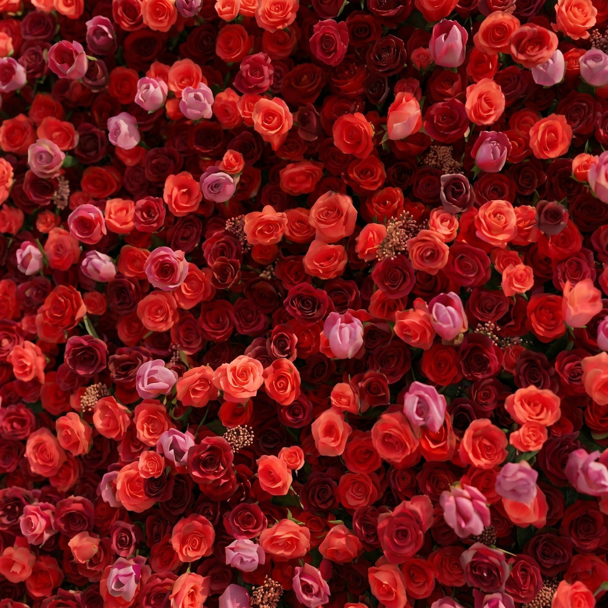 Yarsira: 3D Ruby Red & Deep Crimson Silk Floral Wall Backdrop for Luxury Weddings & Grand Galas