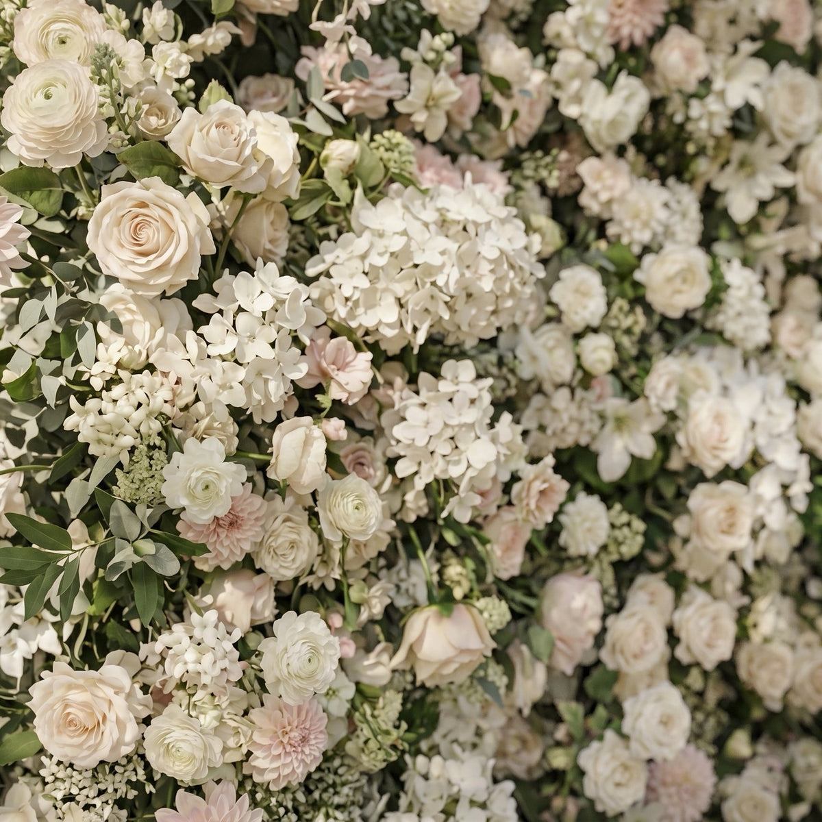 Zarenlora:New Luxury White&Pink 5D Flower wall with Roses &Hydrangeas for Wedding&Event Decor