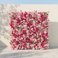 Zarlyra:Luxury 5D Ombre Hot Pink & Blush Silk Floral Wall Roll-Up Backdrop for Vibrant Romantic Weddings