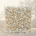 Zelaria:5D Cream White & Ivory White Silk Rose Flower Wall Roll-Up Fabric Backdrop for Romantic Weddings & Proposals