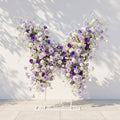 Zoressa: Lavender Purple & Ivory White Butterfly Shape Silk Wedding Arch Flower Arrangement for Romantic Weddings & Proposals for Luxury Events & Parties Backdrop