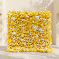 Zorova: Luxury 5D Lemon Yellow & White Silk Floral Wall Backdrop for Vibrant Summer Events
