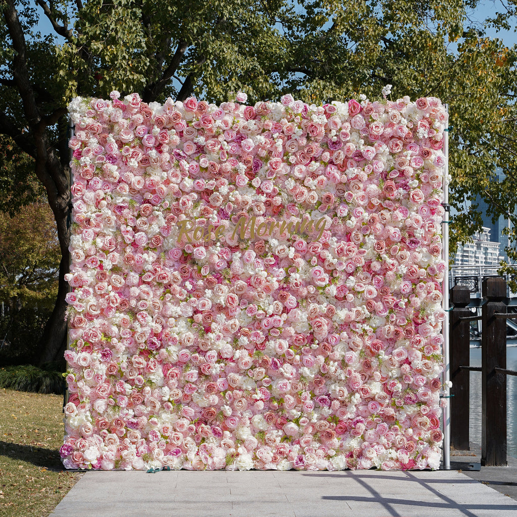 Aapo：5D Fabric Artificial rolling up curtain flower wall