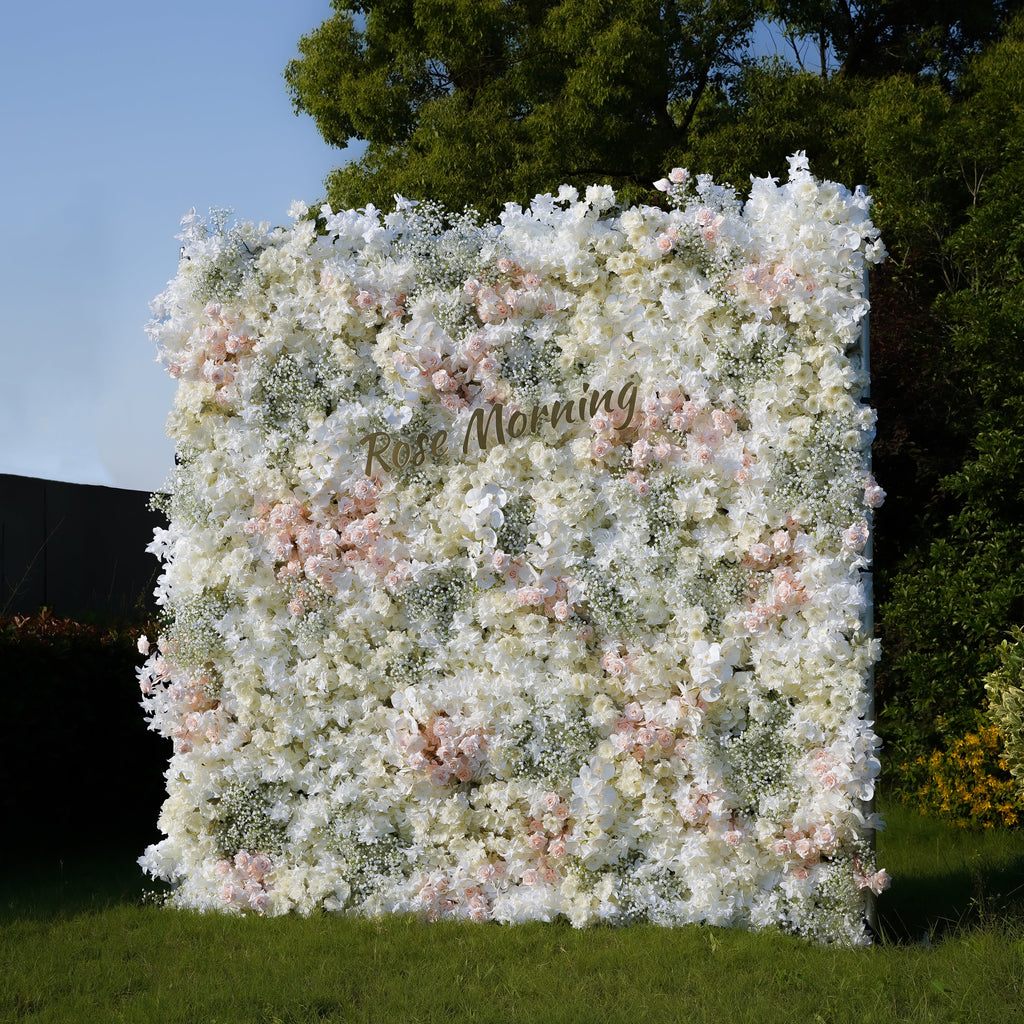 Adalyn：5D Fabric Artificial rolling up curtain flower wall