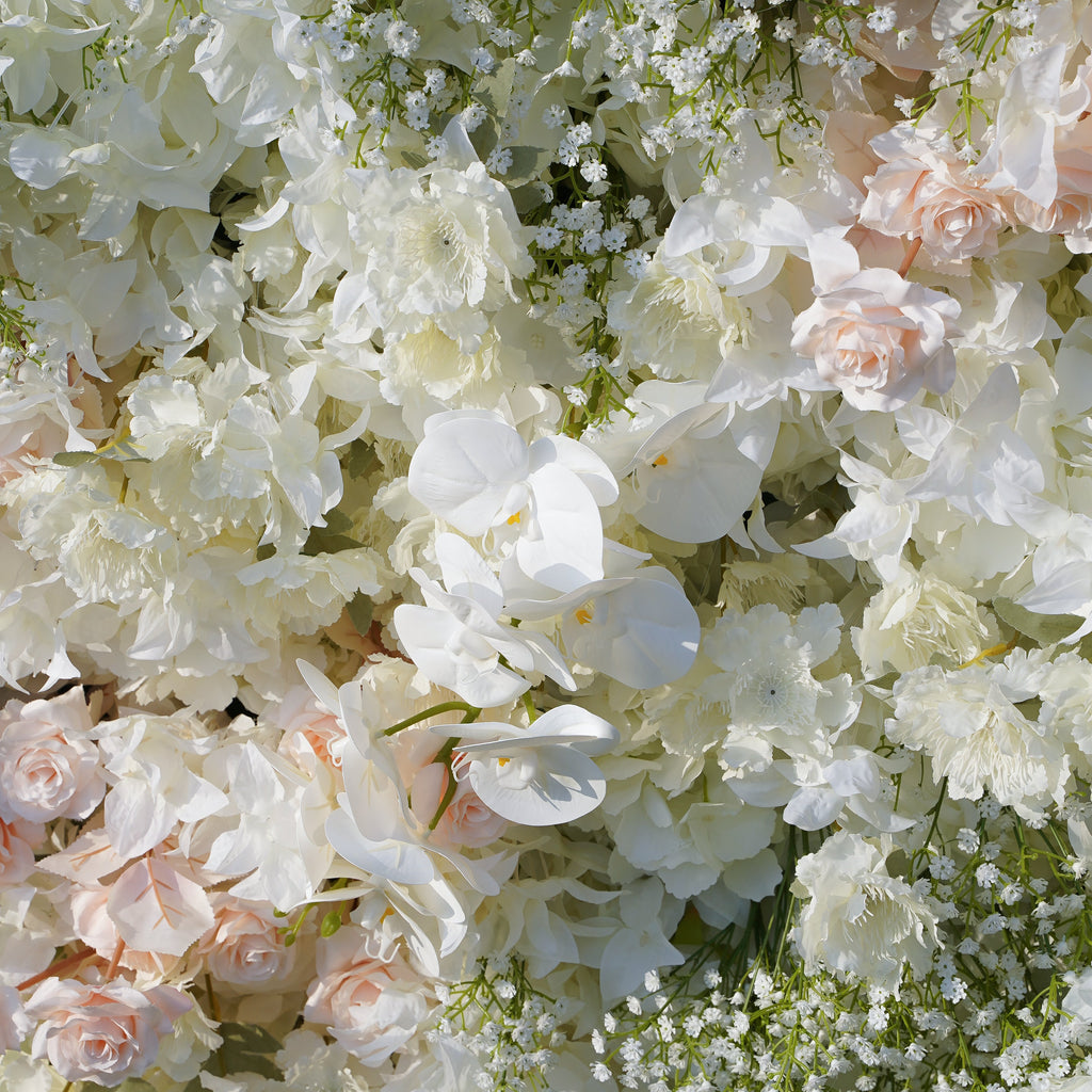 Adalyn：5D Fabric Artificial rolling up curtain flower wall