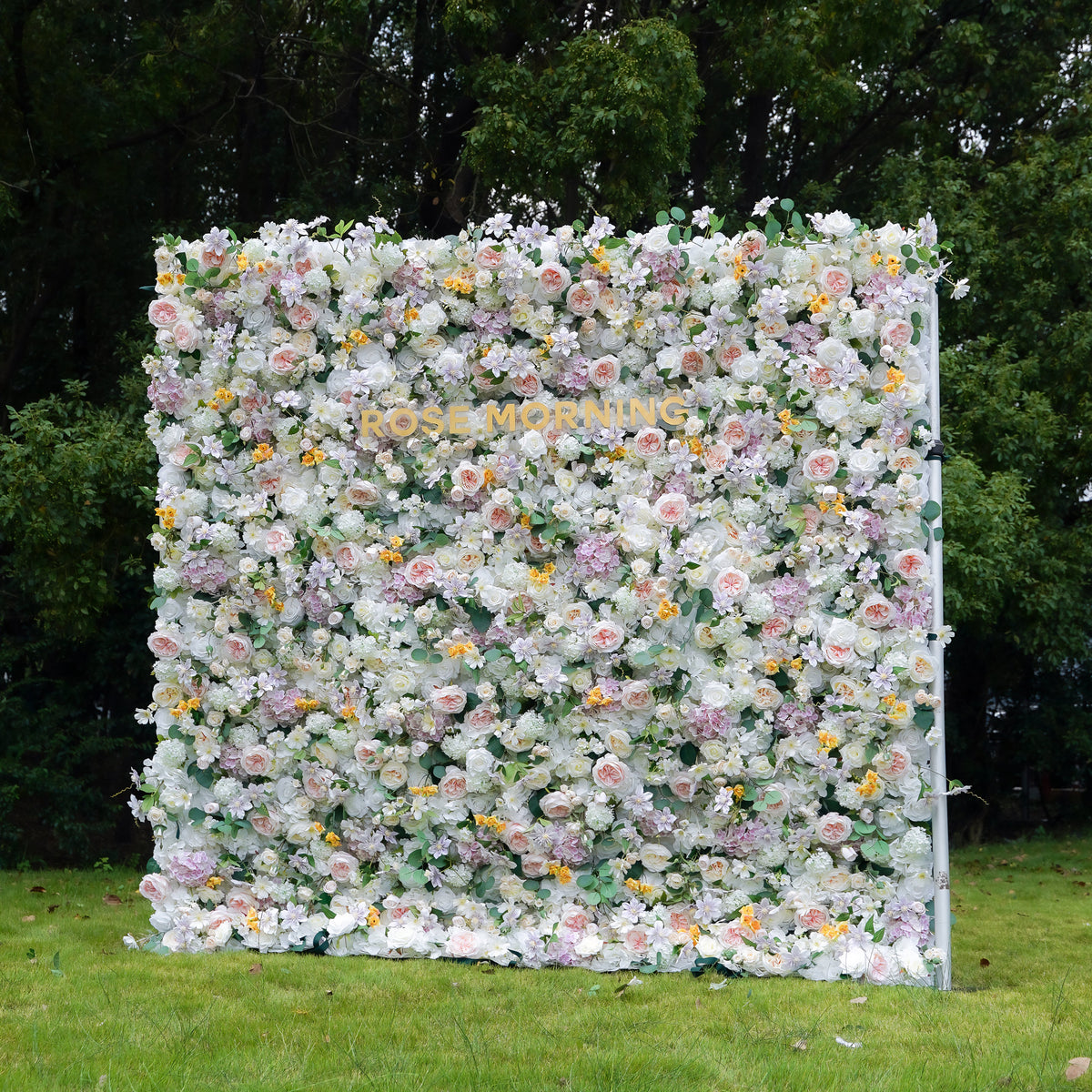 Alexa：7D Fabric Artificial rolling up curtain flower wall