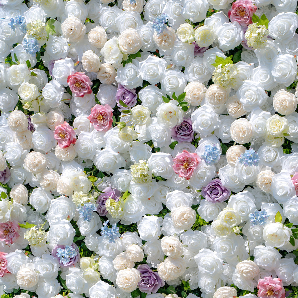 Alison：5D Fabric Artificial rolling up curtain flower wall