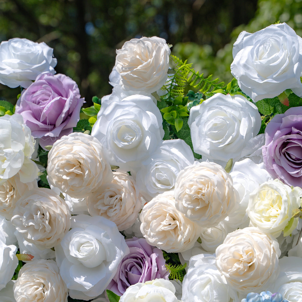 Alison：5D Fabric Artificial rolling up curtain flower wall