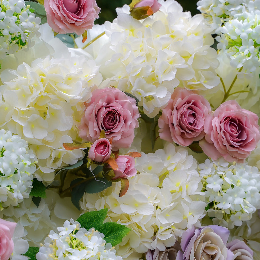Aubrey：5D Fabric Artificial rolling up curtain flower wall