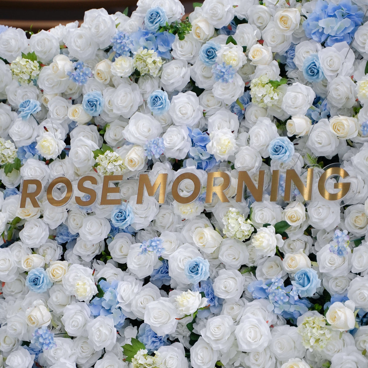 Beata - Blue and White 5D Fabric Roll Up Flower Wall for Wedding Party Event Backdrop