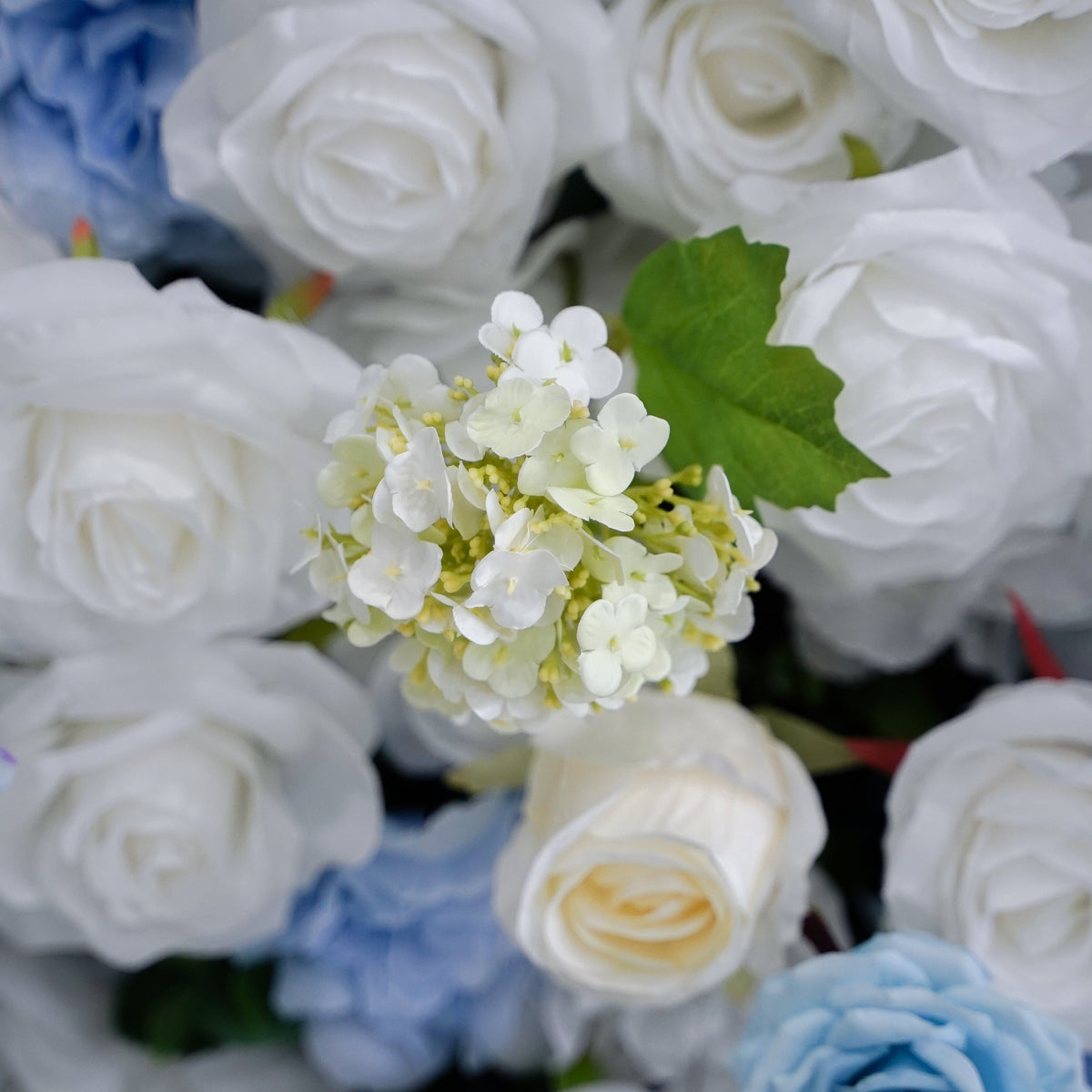 Beata - Blue and White 5D Fabric Roll Up Flower Wall for Wedding Party Event Backdrop