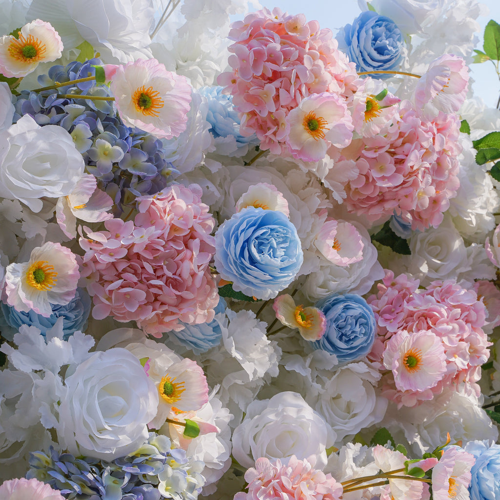 Bee：5D Fabric Artificial rolling up curtain flower wall (Ready to ship)