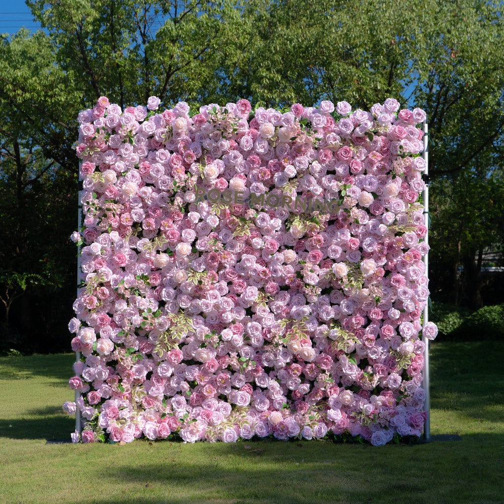 Bene：4D Fabric Artificial zip up curtain flower wall 8ft*8ft