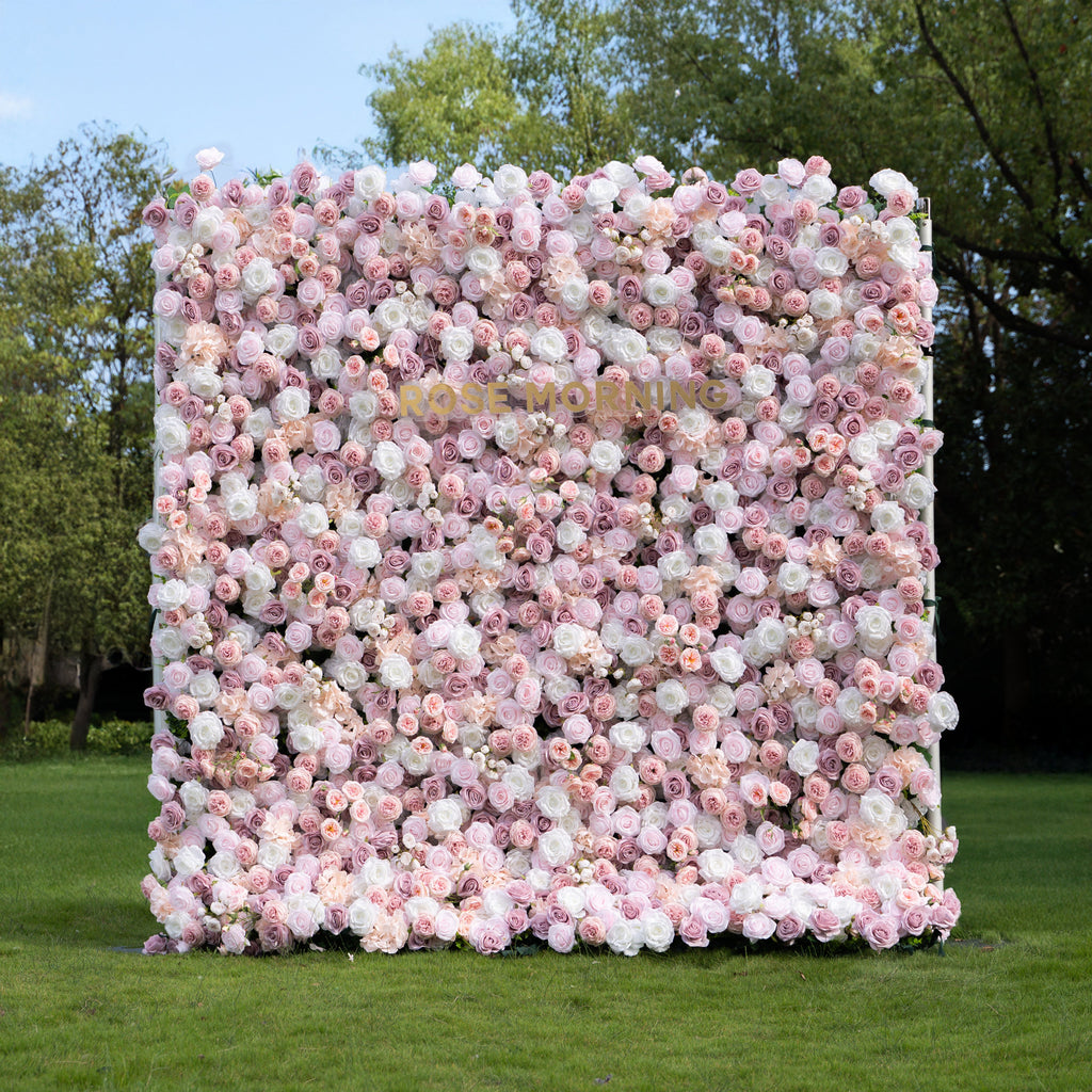 Blessed：5D Fabric Artificial rolling up curtain flower wall