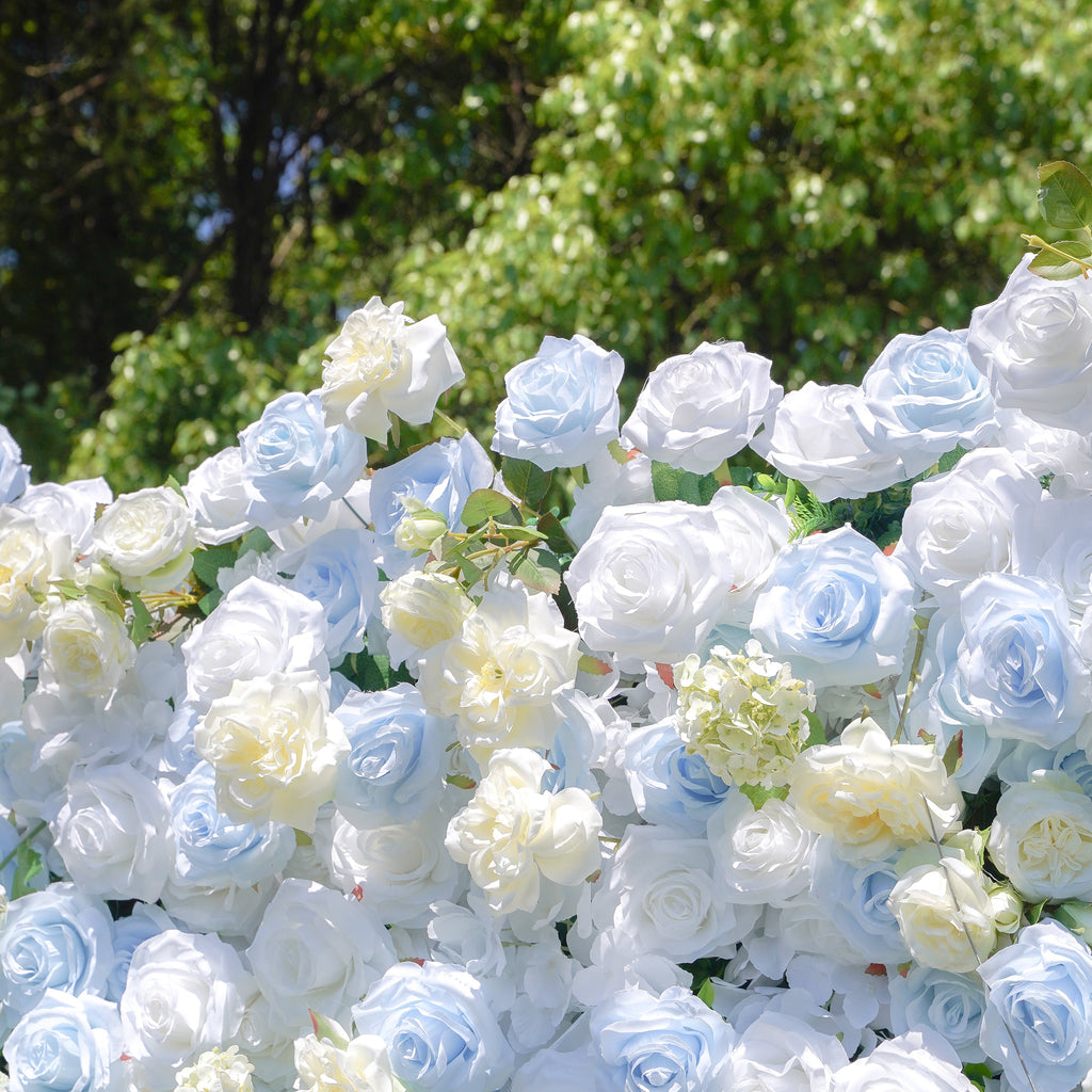 BlueSky：4D Fabric Artificial zip up curtain flower wall 8ft*8ft