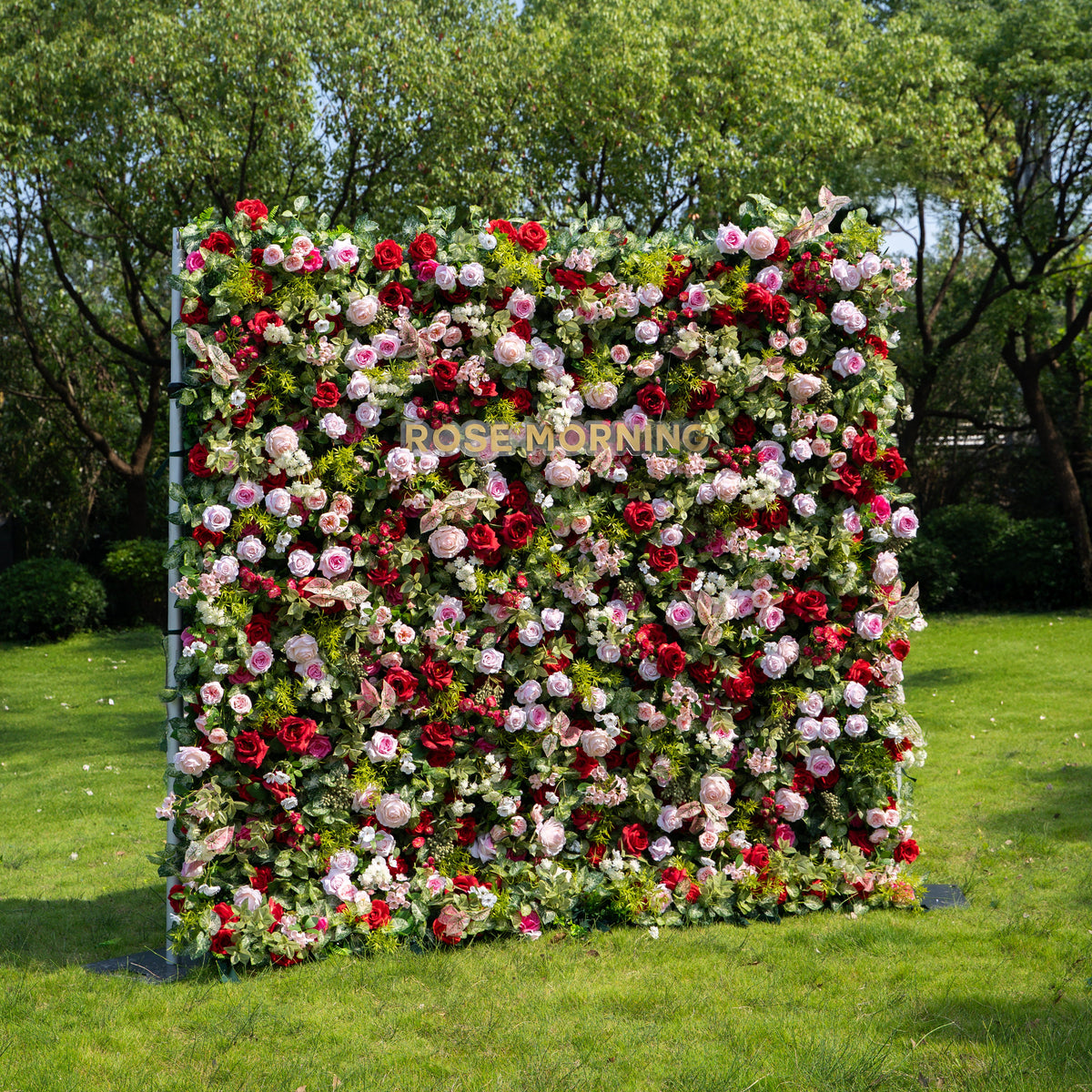 Bonjour：5D Fabric Artificial zip up curtain flower wall 8ft*8ft
