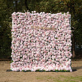Caius: Luxury 5D Cream & Blush Silk Floral Wall Roll-Up Fabric Backdrop for Dreamy Garden Weddings & Bridal Showers
