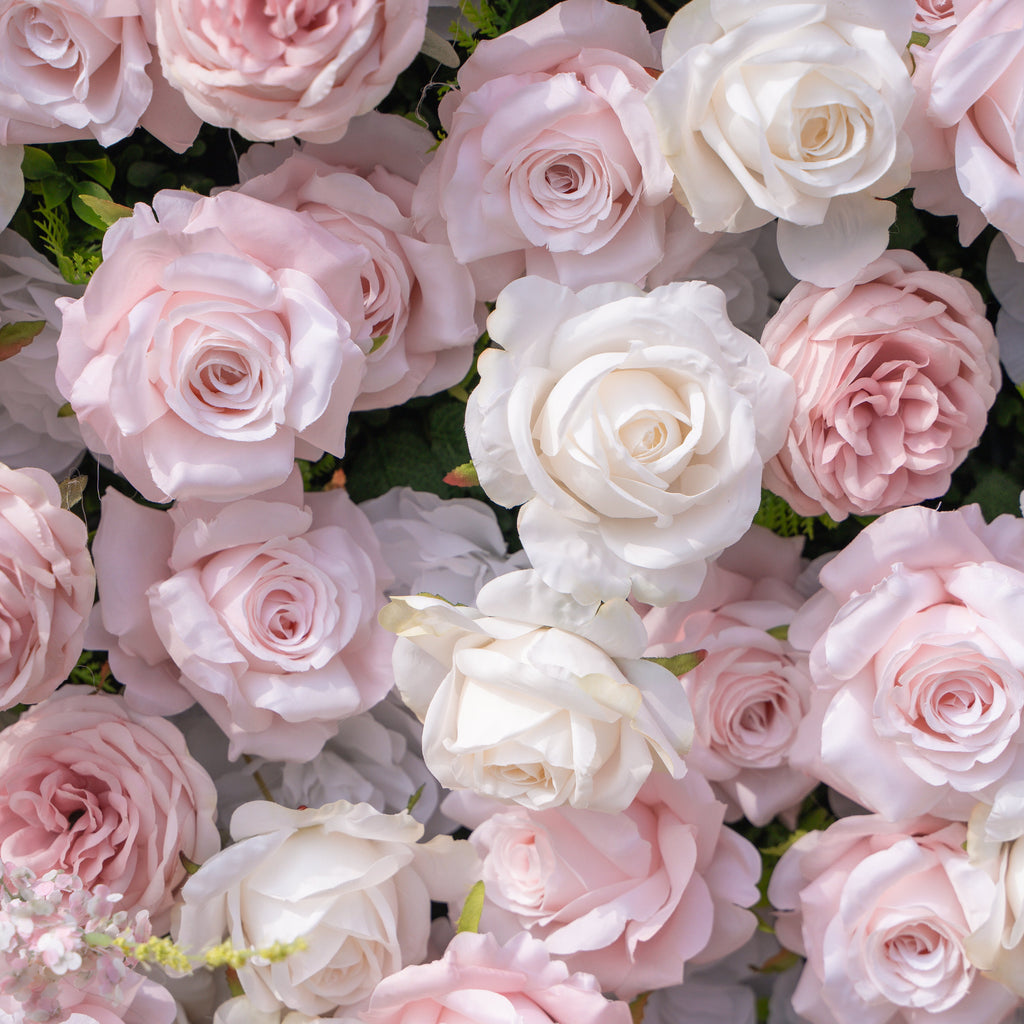Caius: Luxury 5D Cream & Blush Silk Floral Wall Roll-Up Fabric Backdrop for Dreamy Garden Weddings & Bridal Showers