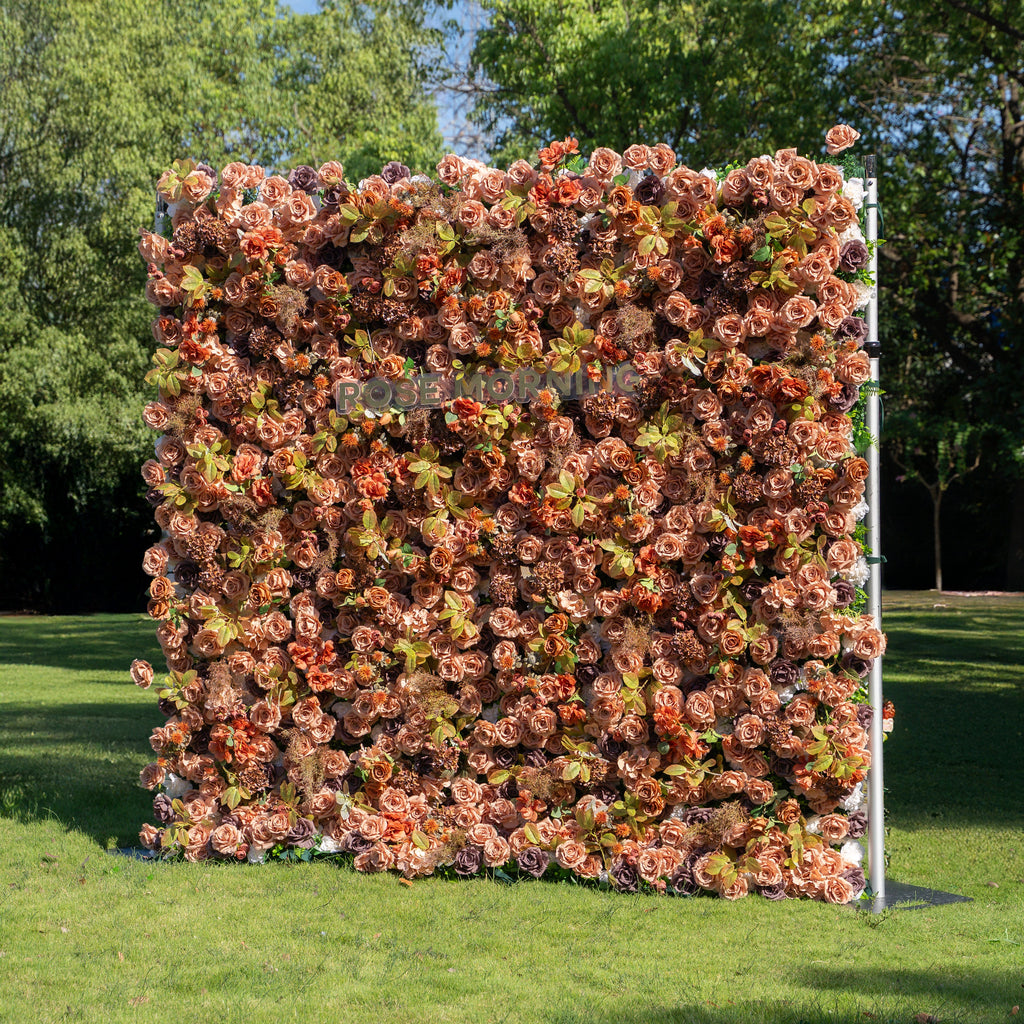 Cappuccino - Autumn Fall 5D Fabric Flower Wall Backdrop for Wedding Birthday Party Event Decoration