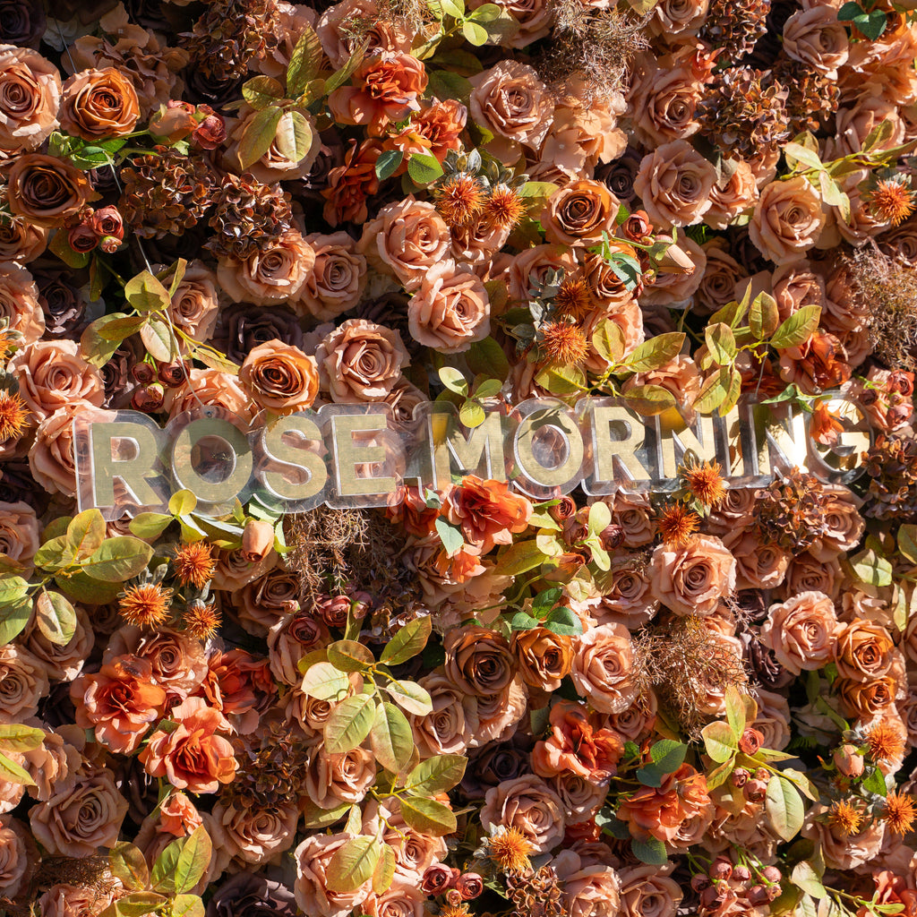 Cappuccino - Autumn Fall 5D Fabric Flower Wall Backdrop for Wedding Birthday Party Event Decoration