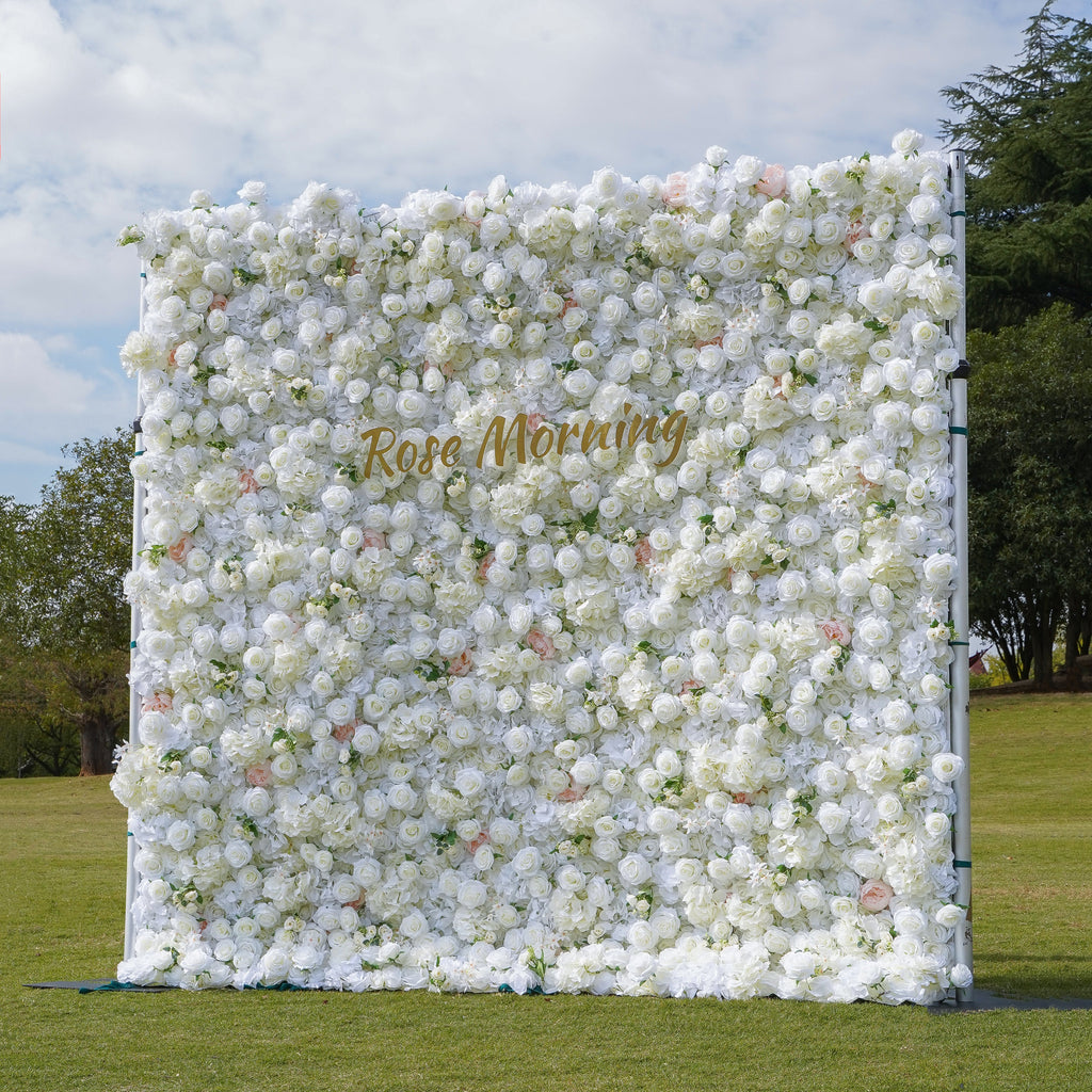 Caren：4D Fabric Artificial rolling up curtain flower wall