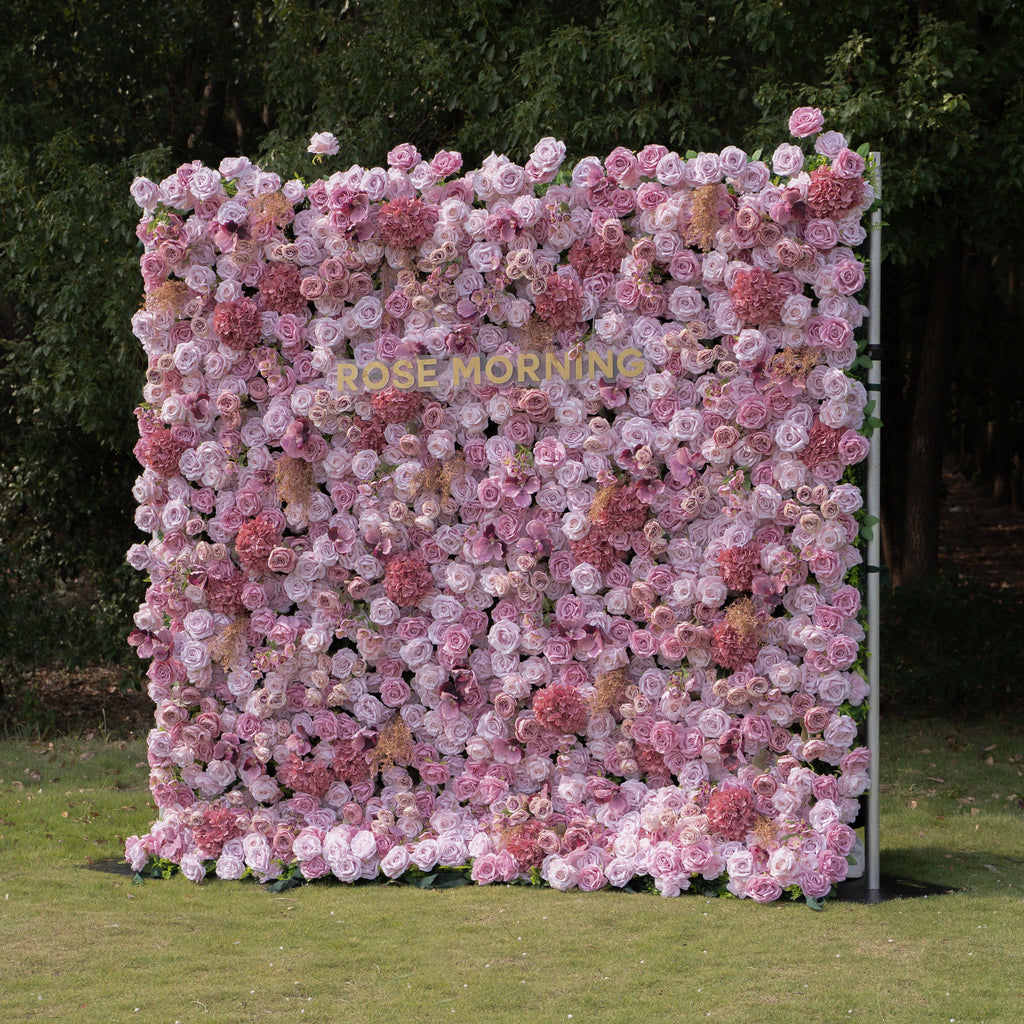 Carino：4D Fabric Artificial zip up curtain flower wall 8ft*8ft