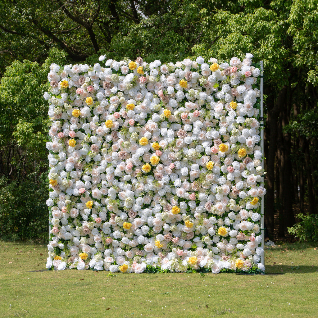 Ciao：3D Fabric Artificial rolling up curtain flower wall
