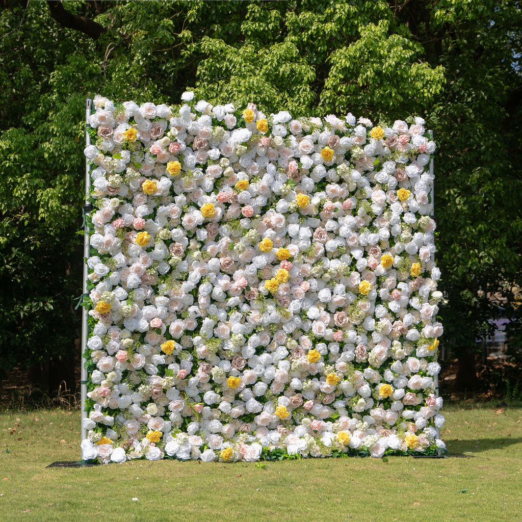 Ciao：3D Fabric Artificial rolling up curtain flower wall