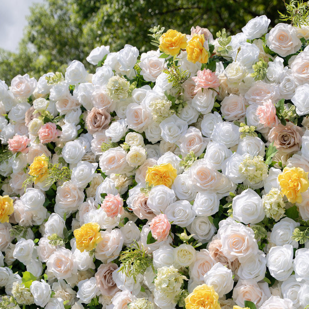 Ciao：3D Fabric Artificial rolling up curtain flower wall
