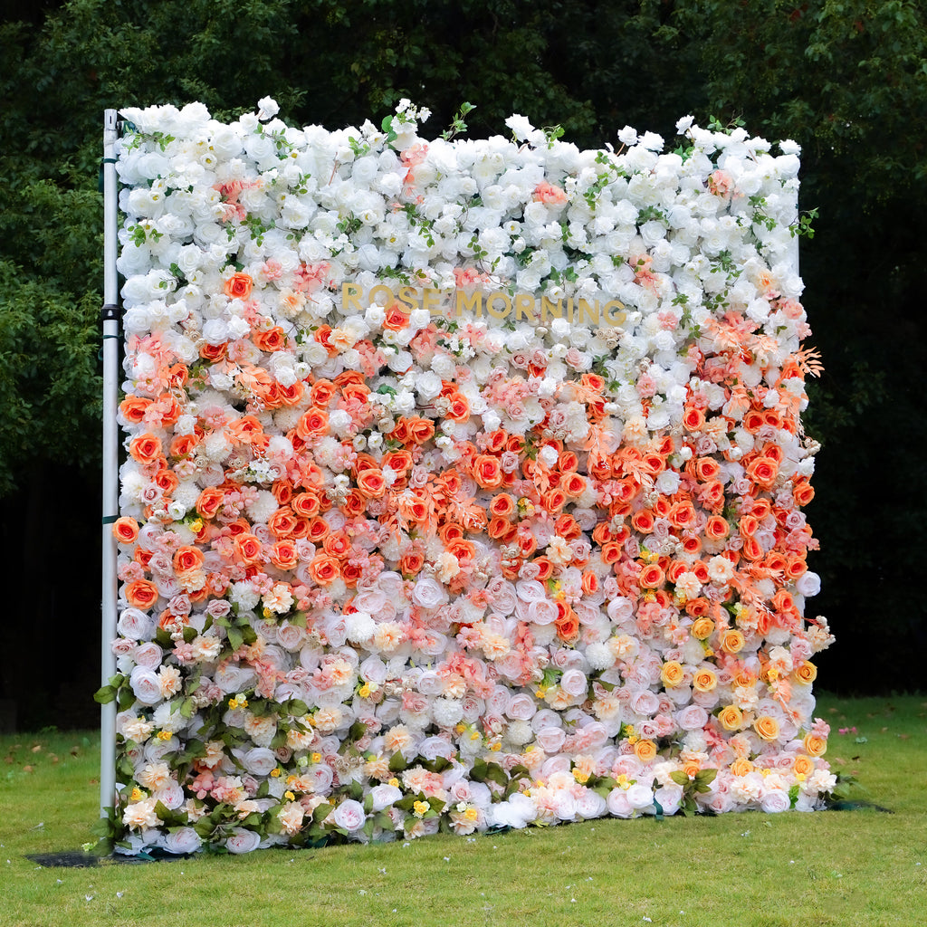 Clara：7D Fabric Artificial Rolling up Curtain Flower Wall