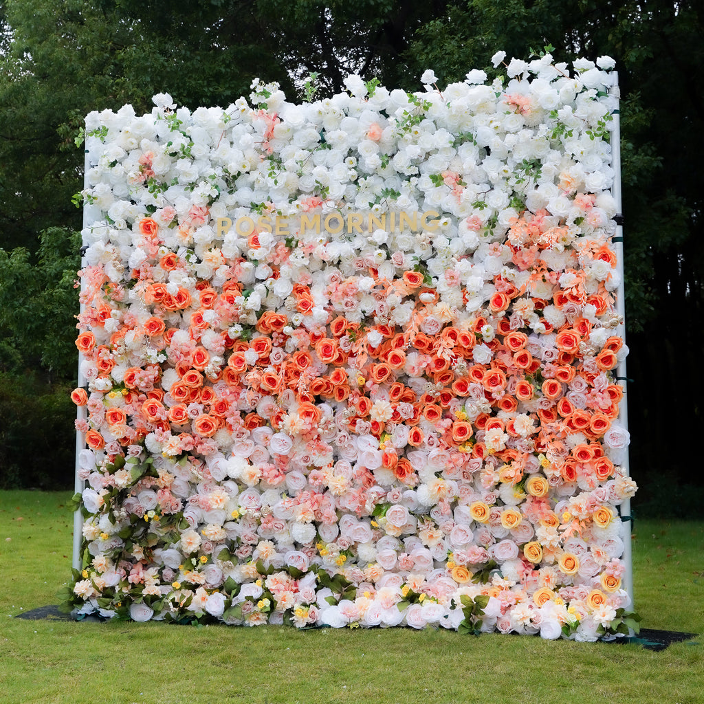 Clara：7D Fabric Artificial Rolling up Curtain Flower Wall