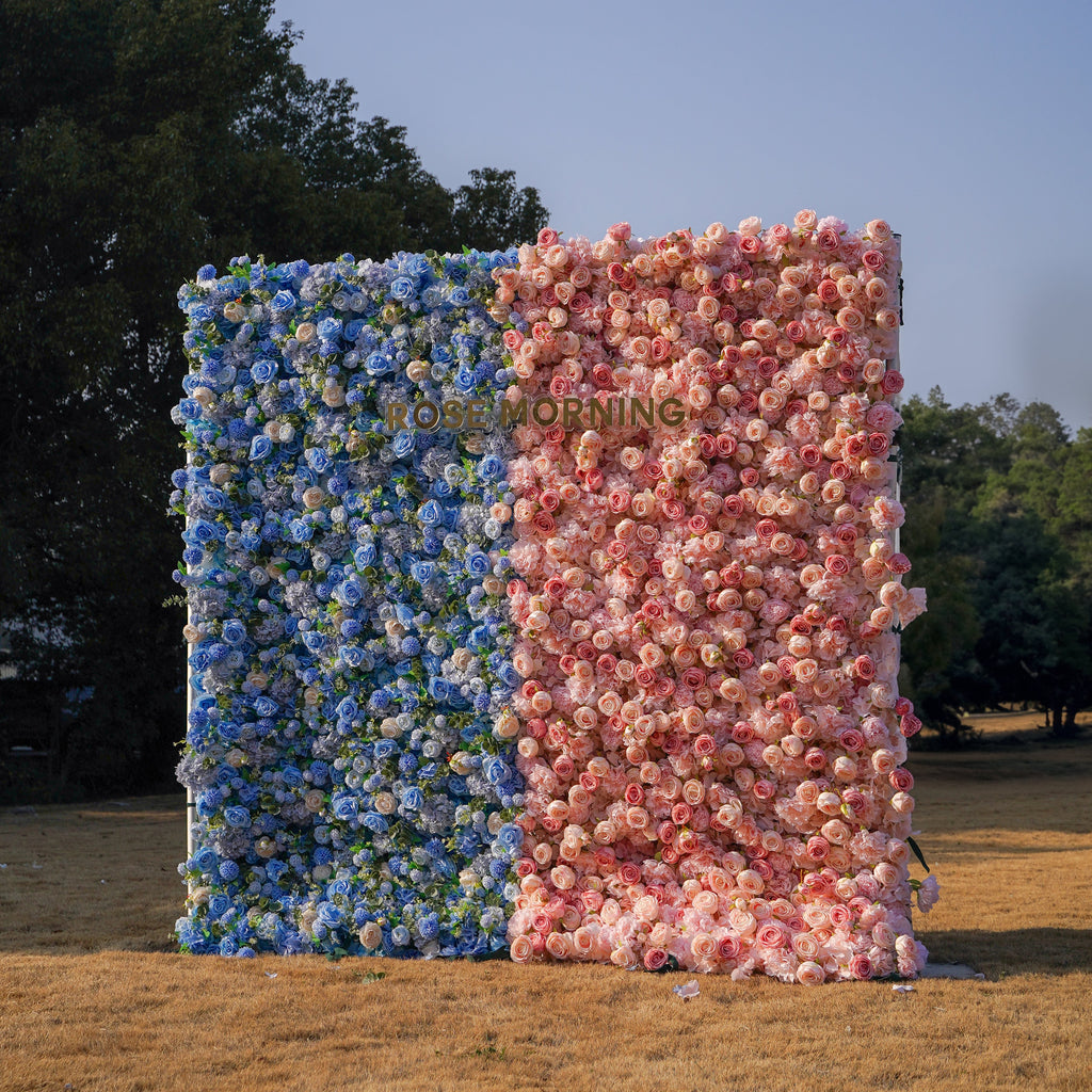 Cyan：5D 2023 Fabric Artificial rolling up curtain flower wall