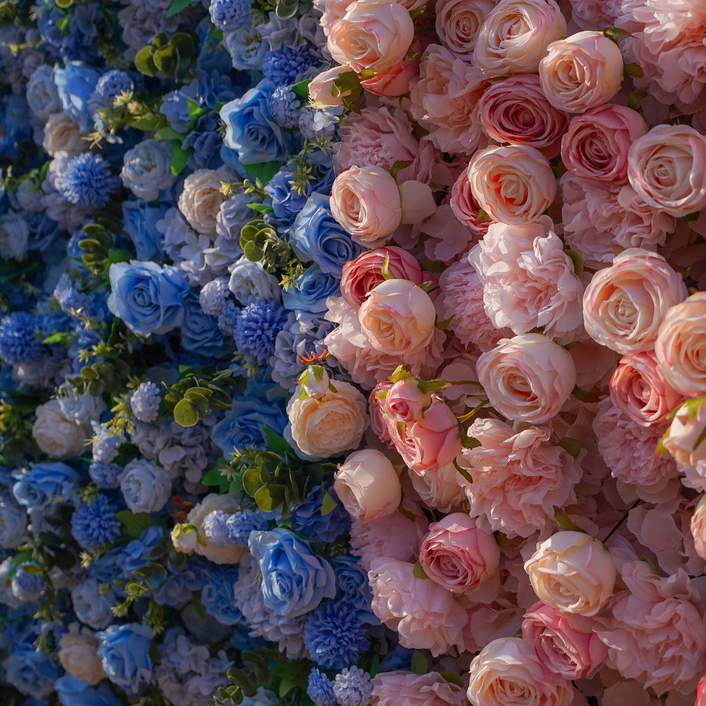 Cyan：5D 2023 Fabric Artificial rolling up curtain flower wall