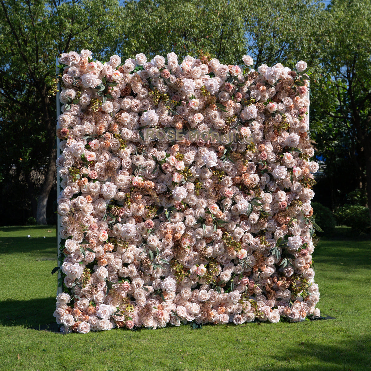 Destino：4D Fabric Artificial zip up curtain flower wall 8ft*8ft
