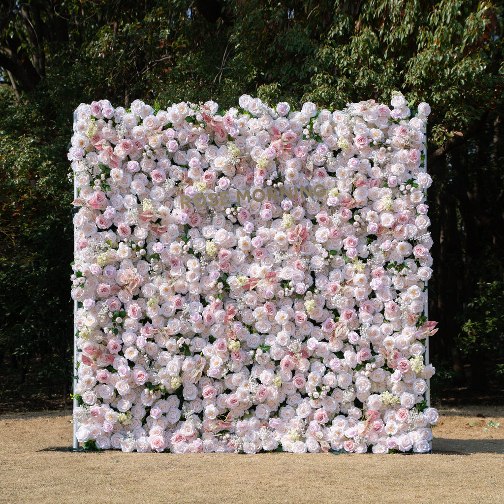 Ebony：5D Fabric Artificial rolling up curtain flower wall